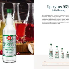 Duch puszczy w butelce: czysty spirytus zbożowy Kaliski 95%, idealny do nalewek i wypieków.