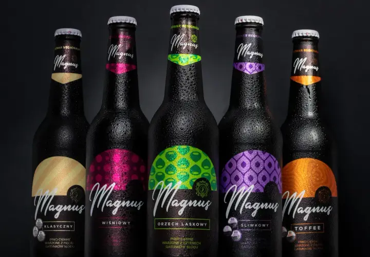 Pięć butelek piwa Magnus: klasyczne, wiśniowe, orzech laskowy, śliwkowe i toffee. Sprawdź atrakcyjną corona piwo cena!