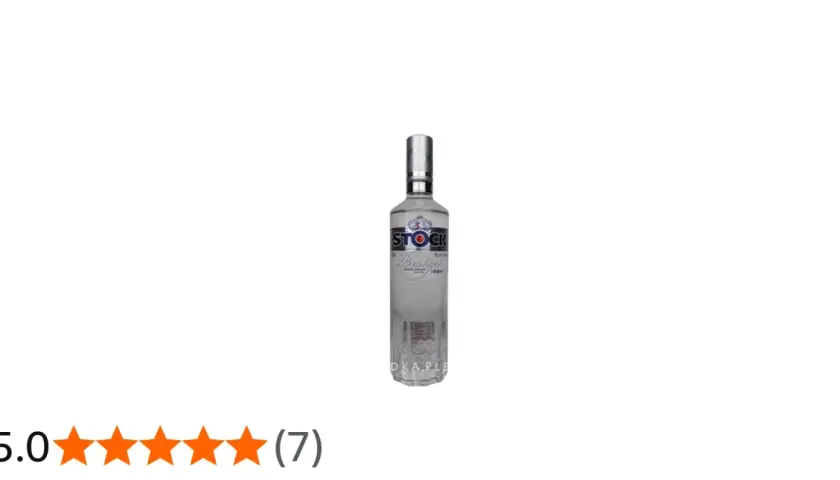 Butelka wódki Stock Prestige, symbol luksusu i doskonałego smaku, z oceną 5.0.