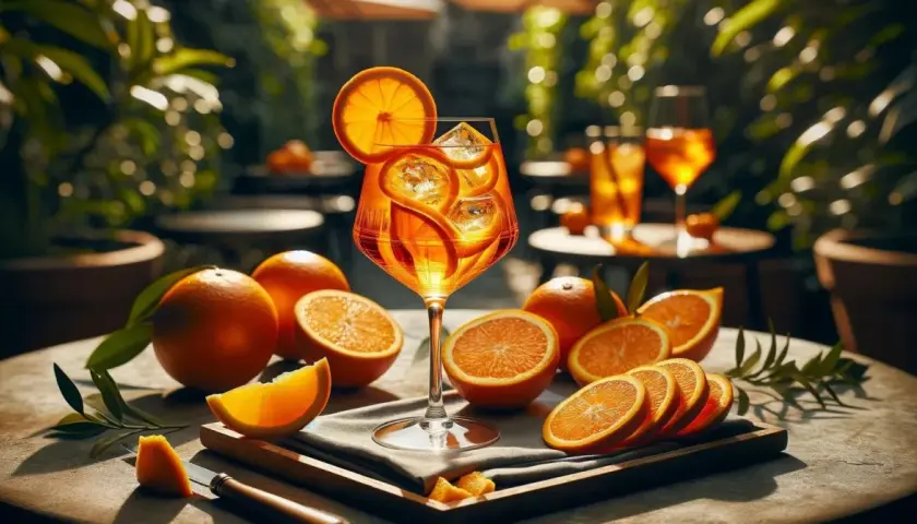 Orzeźwiający drink z pomarańczą i lodem. Idealny pomysł na to, metaxa z czym pić, gdy chcesz poczuć śródziemnomorski klimat.