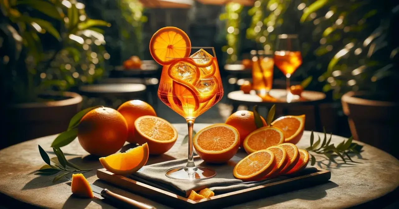 Orzeźwiający drink z pomarańczą i lodem. Idealny pomysł na to, metaxa z czym pić, gdy chcesz poczuć śródziemnomorski klimat.