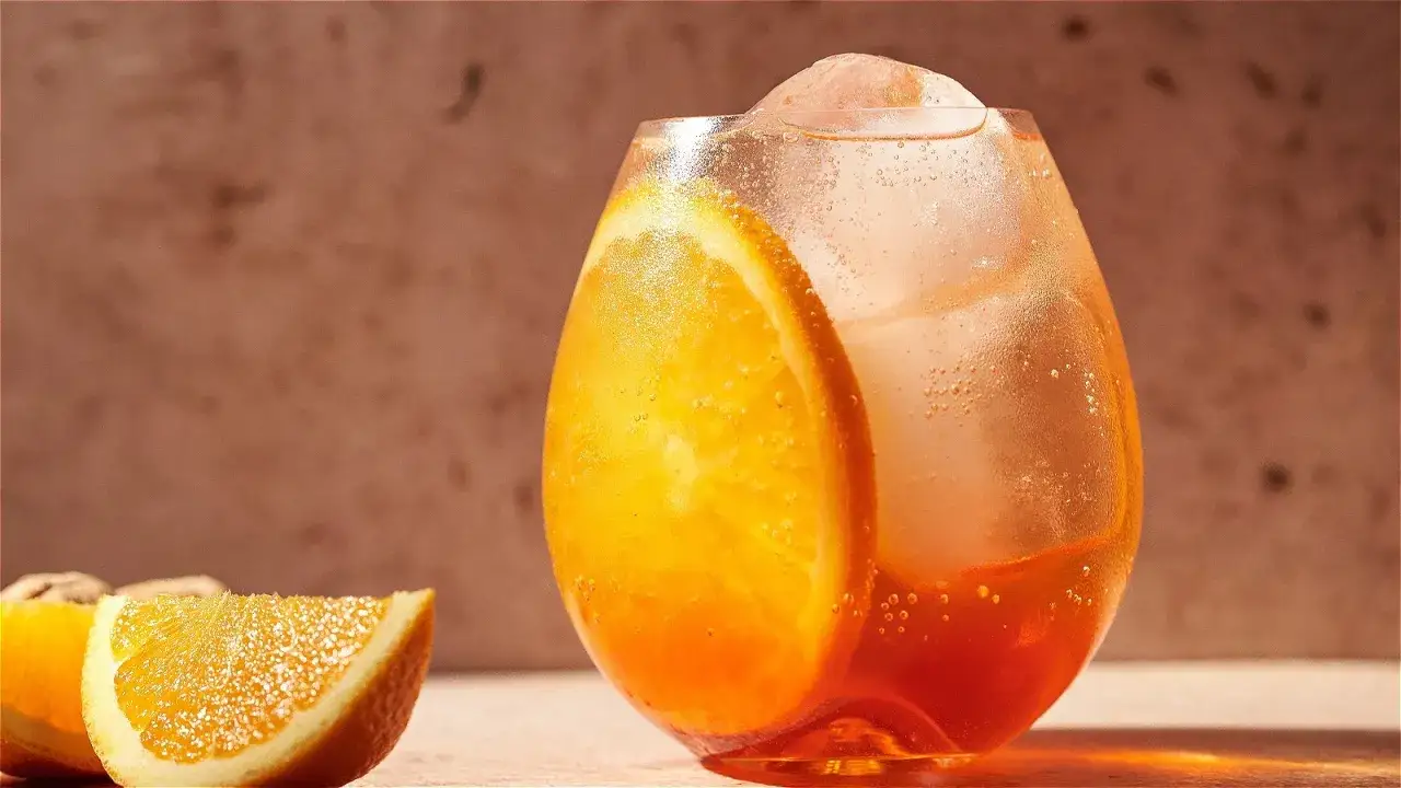 Orzeźwiający Aperol Spritz z plasterkiem pomarańczy i lodem. Sprawdź atrakcyjną aperol cena!